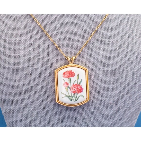 18 Inch Victorian Floral Ceramic Necklace by Avon - D23 - Picture 3 of 4